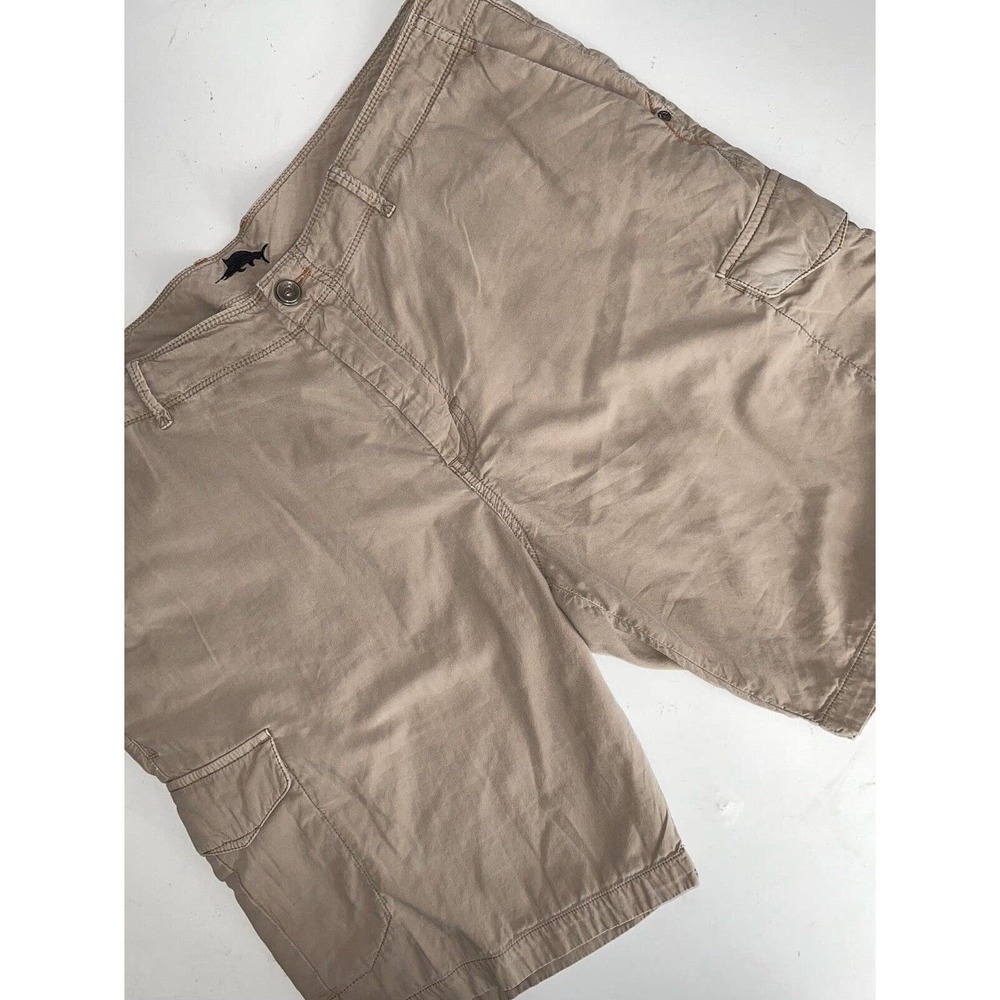 TOMMY BAHAMA SHORTS CARGO KHAKI BEIGE FLAT FRONT COTTON SZ 40